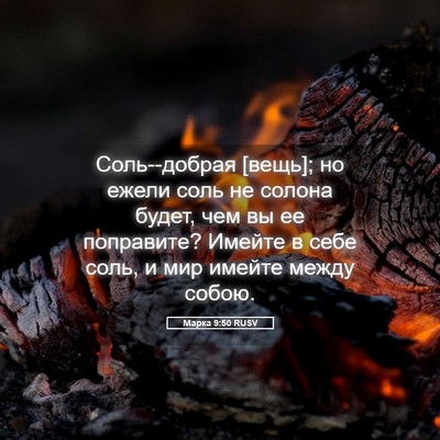 Picture 05 - Марка 9:50 RUSV - Соль--добрая [вещь]; но - Bible Verse Picture