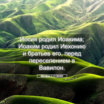 Picture 05 - Матфея 1:11 RUSV - Иосия родил Иоакима; - Bible Verse Picture