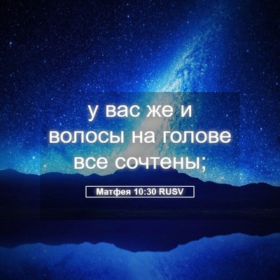 Picture 05 - Матфея 10:30 RUSV - у вас же и волосы на голове - Bible Verse Picture