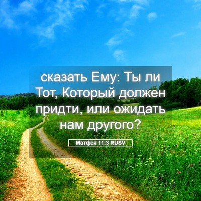Picture 05 - Матфея 11:3 RUSV - сказать Ему: Ты ли Тот, - Bible Verse Picture