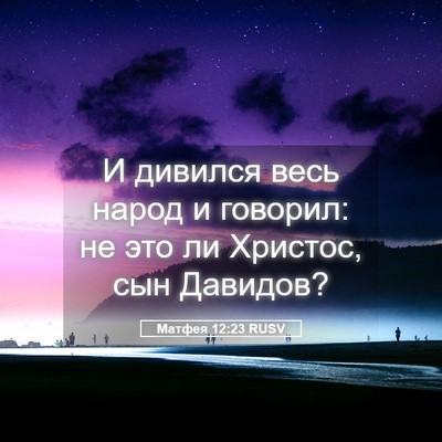 Picture 05 - Матфея 12:23 RUSV - И дивился весь народ и - Bible Verse Picture