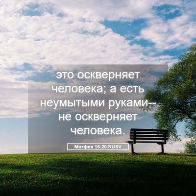 Picture 05 - Матфея 15:20 RUSV - это оскверняет человека; а - Bible Verse Picture