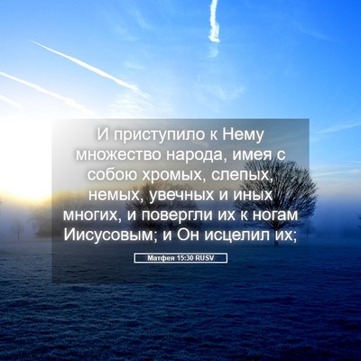 Picture 05 - Матфея 15:30 RUSV - И приступило к Нему - Bible Verse Picture