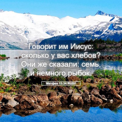 Picture 05 - Матфея 15:34 RUSV - Говорит им Иисус: сколько у - Bible Verse Picture
