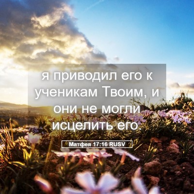 Picture 05 - Матфея 17:16 RUSV - я приводил его к ученикам - Bible Verse Picture