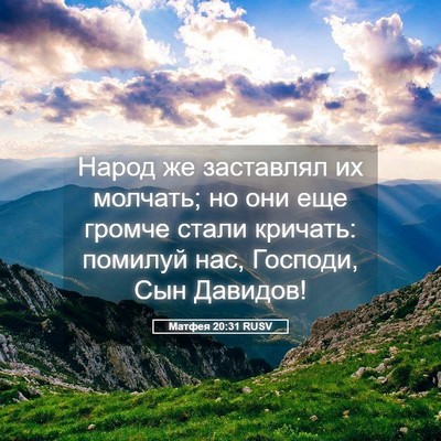Picture 05 - Матфея 20:31 RUSV - Народ же заставлял их - Bible Verse Picture