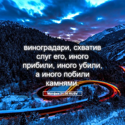 Picture 05 - Матфея 21:35 RUSV - виноградари, схватив слуг - Bible Verse Picture