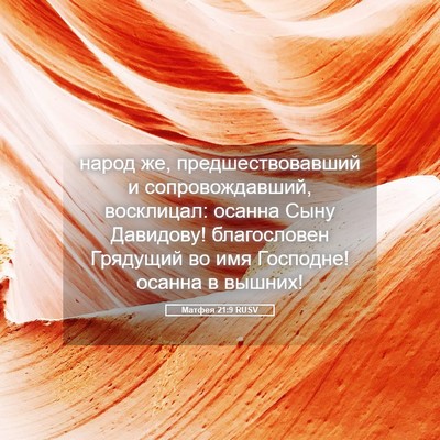 Picture 05 - Матфея 21:9 RUSV - народ же, предшествовавший - Bible Verse Picture