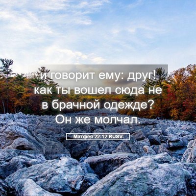 Picture 05 - Матфея 22:12 RUSV - и говорит ему: друг! как ты - Bible Verse Picture