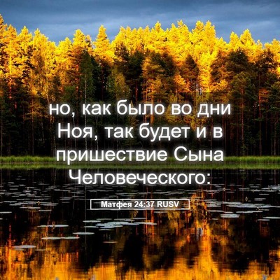 Picture 05 - Матфея 24:37 RUSV - но, как было во дни Ноя, так - Bible Verse Picture
