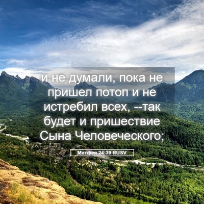 Picture 05 - Матфея 24:39 RUSV - и не думали, пока не пришел - Bible Verse Picture