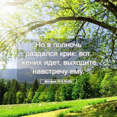 Picture 05 - Матфея 25:6 RUSV - Но в полночь раздался крик: - Bible Verse Picture