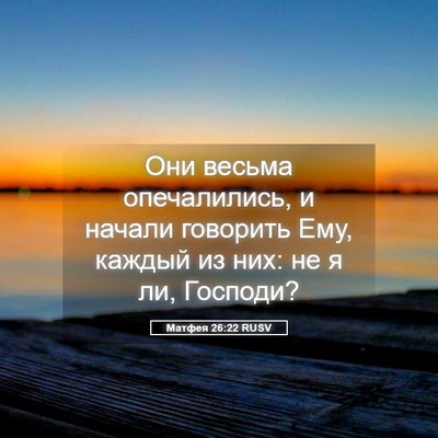 Picture 05 - Матфея 26:22 RUSV - Они весьма опечалились, и - Bible Verse Picture