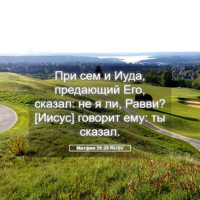 Picture 05 - Матфея 26:25 RUSV - При сем и Иуда, предающий - Bible Verse Picture