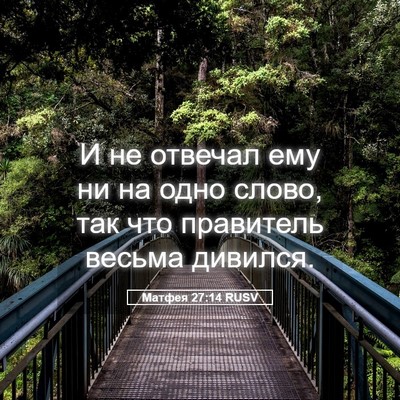 Picture 05 - Матфея 27:14 RUSV - И не отвечал ему ни на одно - Bible Verse Picture