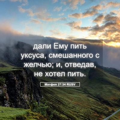 Picture 05 - Матфея 27:34 RUSV - дали Ему пить уксуса, - Bible Verse Picture