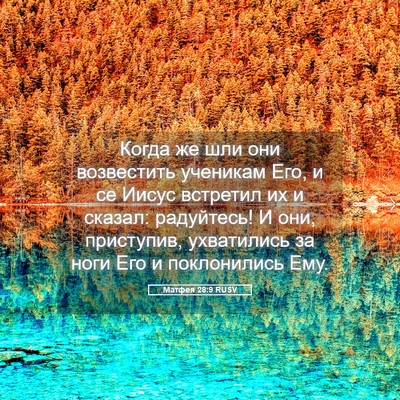 Picture 05 - Матфея 28:9 RUSV - Когда же шли они - Bible Verse Picture