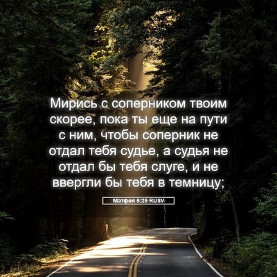 Picture 05 - Матфея 5:25 RUSV - Мирись с соперником твоим - Bible Verse Picture