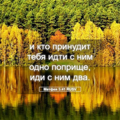 Picture 05 - Матфея 5:41 RUSV - и кто принудит тебя идти с - Bible Verse Picture