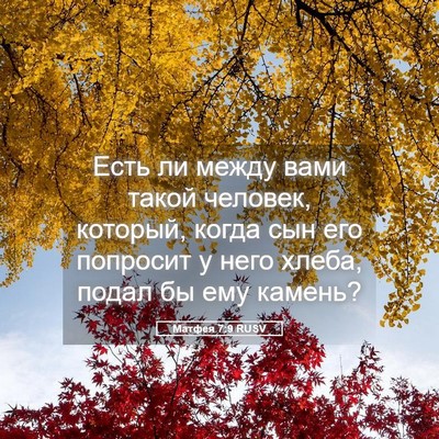 Picture 05 - Матфея 7:9 RUSV - Есть ли между вами такой - Bible Verse Picture