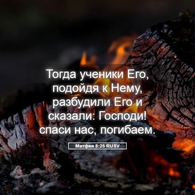 Picture 05 - Матфея 8:25 RUSV - Тогда ученики Его, подойдя - Bible Verse Picture