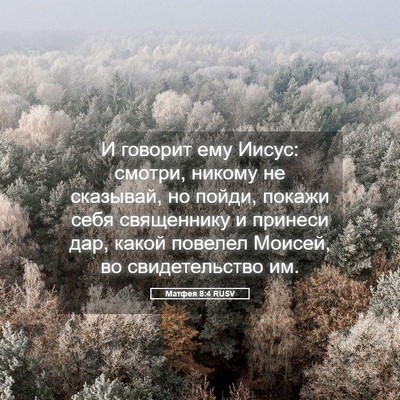 Picture 05 - Матфея 8:4 RUSV - И говорит ему Иисус: - Bible Verse Picture