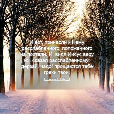 Picture 05 - Матфея 9:2 RUSV - И вот, принесли к Нему - Bible Verse Picture