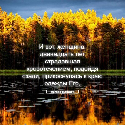Picture 05 - Матфея 9:20 RUSV - И вот, женщина, двенадцать - Bible Verse Picture