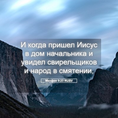 Picture 05 - Матфея 9:23 RUSV - И когда пришел Иисус в дом - Bible Verse Picture