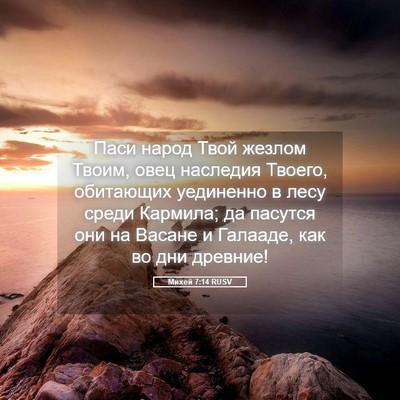 Picture 05 - Михей 7:14 RUSV - Паси народ Твой жезлом - Bible Verse Picture
