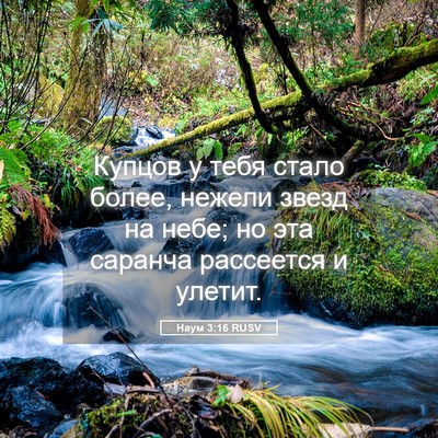 Picture 05 - Наум 3:16 RUSV - Купцов у тебя стало более, - Bible Verse Picture