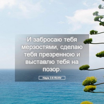 Picture 05 - Наум 3:6 RUSV - И забросаю тебя - Bible Verse Picture
