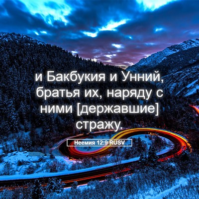 Picture 05 - Неемия 12:9 RUSV - и Бакбукия и Унний, братья - Bible Verse Picture
