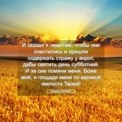 Picture 05 - Неемия 13:22 RUSV - И сказал я левитам, чтобы - Bible Verse Picture