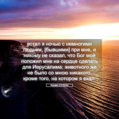Picture 05 - Неемия 2:12 RUSV - встал я ночью с немногими - Bible Verse Picture