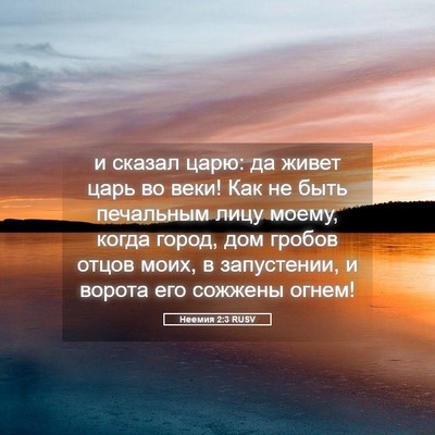 Picture 05 - Неемия 2:3 RUSV - и сказал царю: да живет - Bible Verse Picture