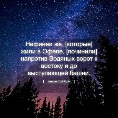Picture 05 - Неемия 3:26 RUSV - Нефинеи же, [которые] жили в - Bible Verse Picture