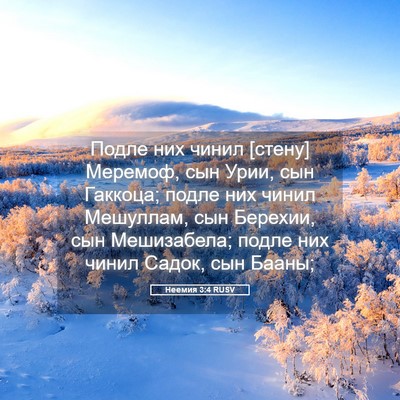 Picture 05 - Неемия 3:4 RUSV - Подле них чинил [стену] - Bible Verse Picture