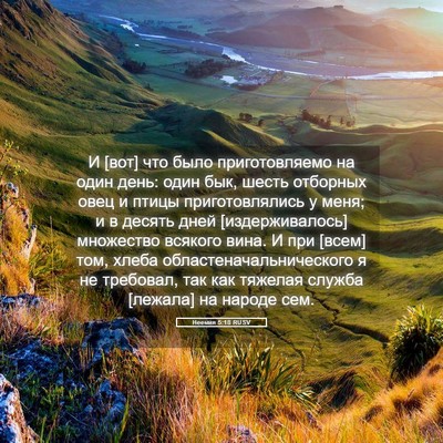 Picture 05 - Неемия 5:18 RUSV - И [вот] что было - Bible Verse Picture
