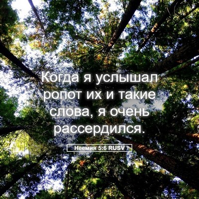 Picture 05 - Неемия 5:6 RUSV - Когда я услышал ропот их и - Bible Verse Picture