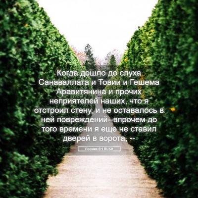 Picture 05 - Неемия 6:1 RUSV - Когда дошло до слуха - Bible Verse Picture