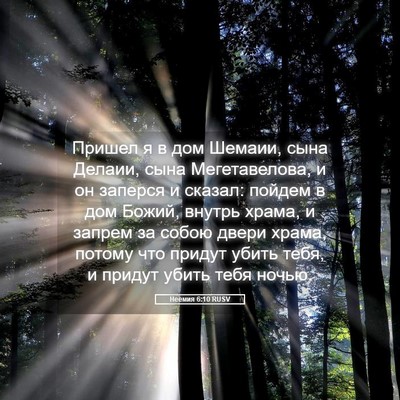 Picture 05 - Неемия 6:10 RUSV - Пришел я в дом Шемаии, сына - Bible Verse Picture