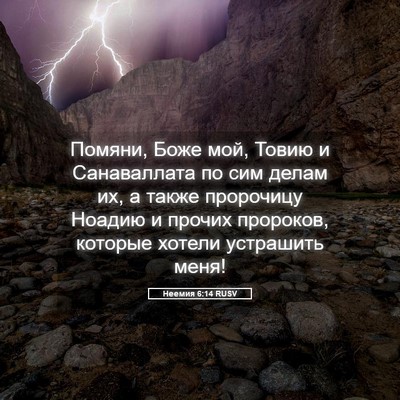 Picture 05 - Неемия 6:14 RUSV - Помяни, Боже мой, Товию и - Bible Verse Picture