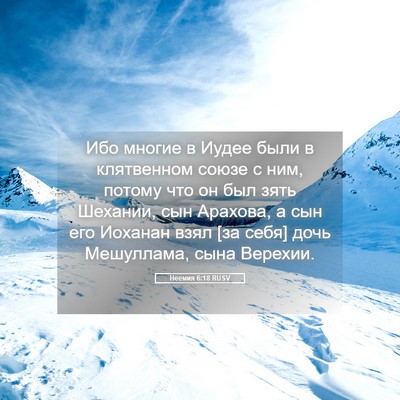 Picture 05 - Неемия 6:18 RUSV - Ибо многие в Иудее были в - Bible Verse Picture