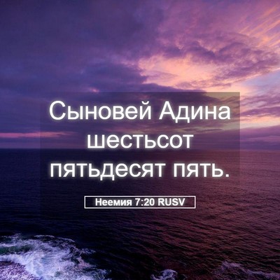 Picture 05 - Неемия 7:20 RUSV - Сыновей Адина шестьсот - Bible Verse Picture