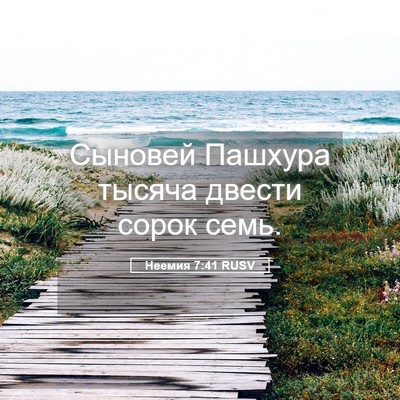 Picture 05 - Неемия 7:41 RUSV - Сыновей Пашхура тысяча - Bible Verse Picture