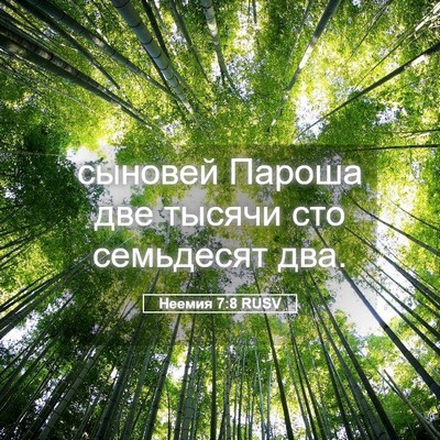 Picture 05 - Неемия 7:8 RUSV - сыновей Пароша две тысячи - Bible Verse Picture