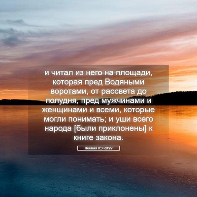 Picture 05 - Неемия 8:3 RUSV - и читал из него на площади, - Bible Verse Picture