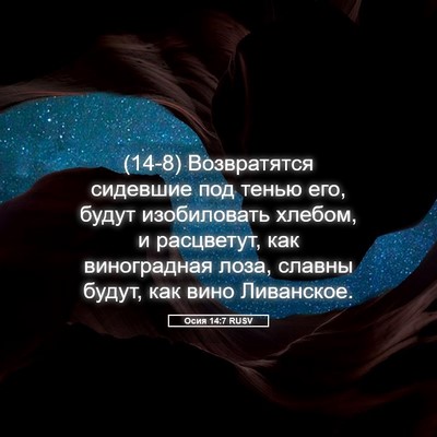 Picture 05 - Осия 14:7 RUSV - (14-8) Возвратятся сидевшие - Bible Verse Picture