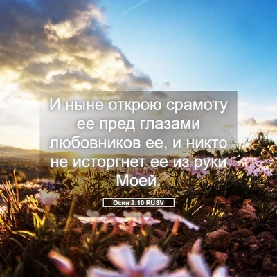 Picture 05 - Осия 2:10 RUSV - И ныне открою срамоту ее - Bible Verse Picture